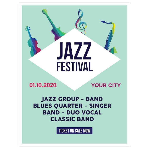 Ilustração do poster de jazz