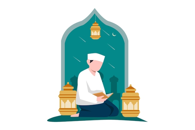 Vetor ilustração do projeto de ramadan kareem flat