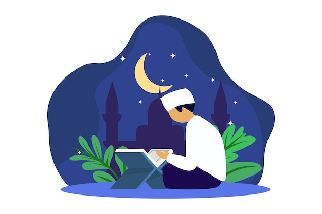 Vetor ilustração do projeto de ramadan kareem flat