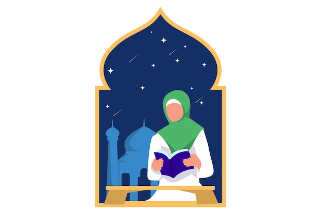 Ilustração do projeto de ramadan kareem flat