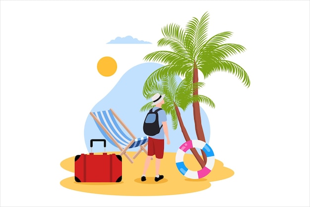 Ilustração do projeto do apartamento do viajante de férias
