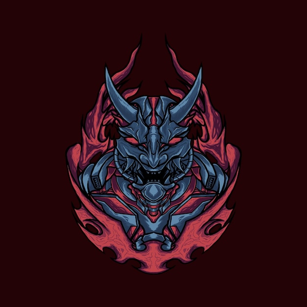 Ilustração do robô mecha oni