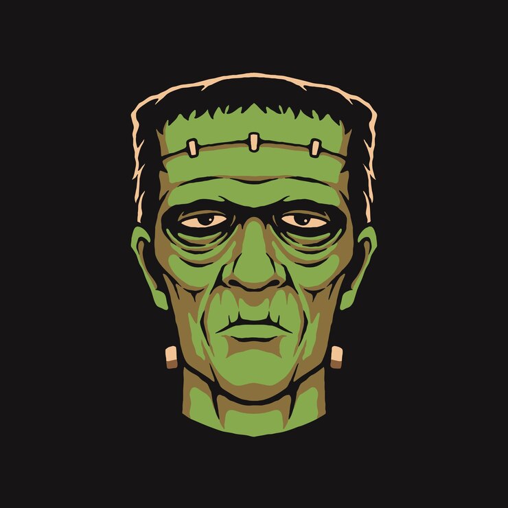 Vetor ilustração do rosto de frankenstein