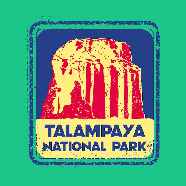 Ilustração do selo do parque nacional talampaya com design clássico vintage