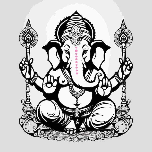 Ilustração do senhor Ganpati para o festival Ganesh Chaturthi da Índia