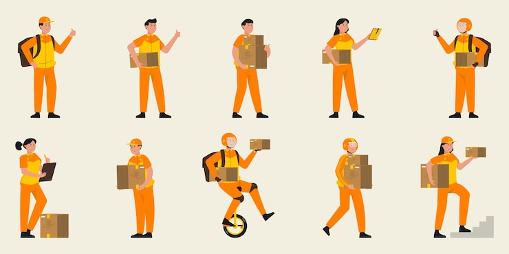 Vetor ilustração do serviço de entrega