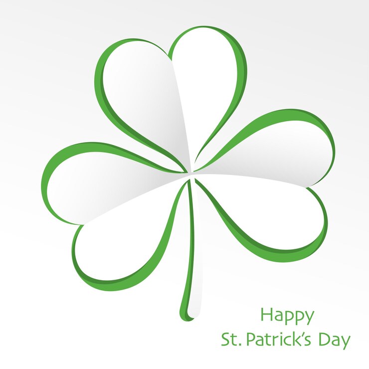Ilustração do símbolo do relevo 3-D do trevo do vetor para o dia do St. Patricks.