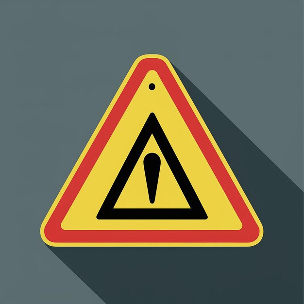 Vetor ilustração do sinal de advertência ector em design plano