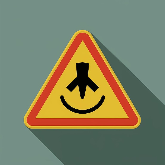 Ilustração do sinal de advertência ector em design plano