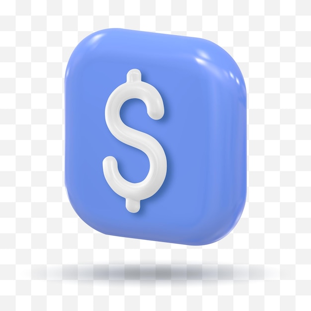 Ilustração do sinal de dólar de ícones 3D