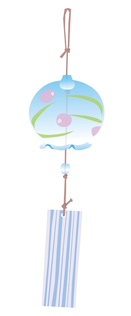 Ilustração do sino de vento azul