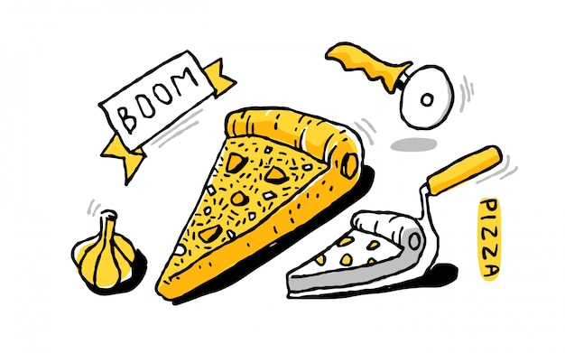 Vetor ilustração do tempo de pizza