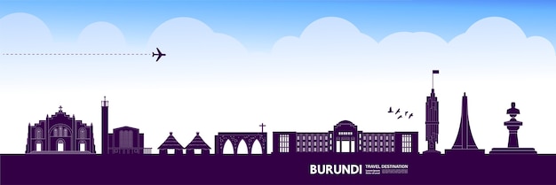 Ilustração do vetor de destino de viagem burundi deep purple