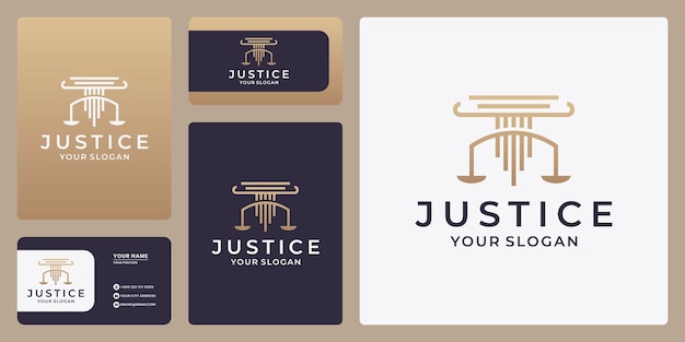 Ilustração do vetor de escalas. projeto de vetor de logotipo de advogado. modelo de design de logotipo de lei de justiça