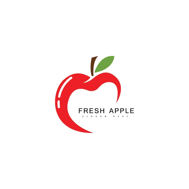 Ilustração do vetor de frutas frescas do logotipo da maçã