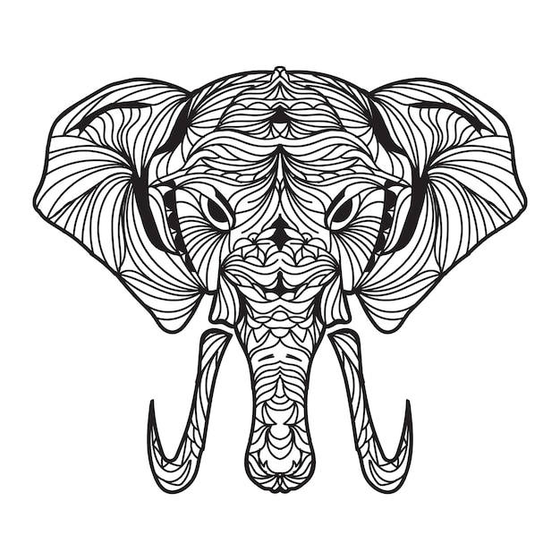 Vetor ilustração do vetor de mandala de elefante