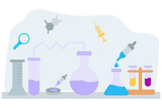 Ilustração do vetor de reação química