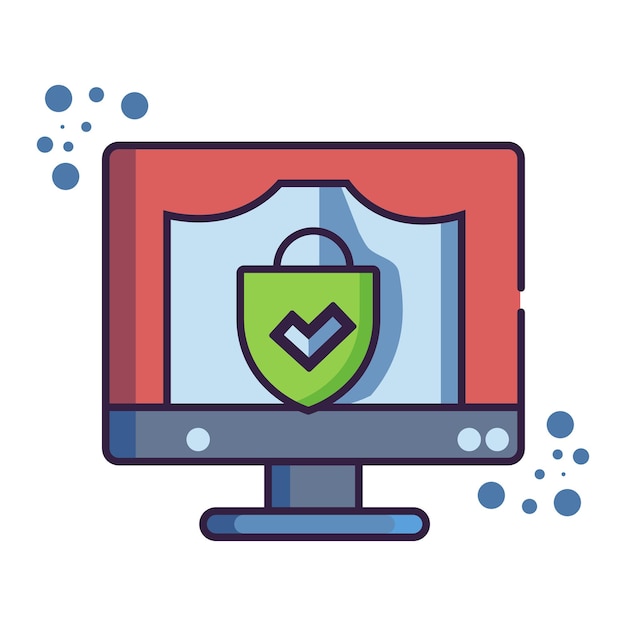 Ilustração do vetor de segurança do computador