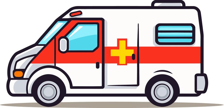 Vetor ilustração do vetor de tratamento de emergência de ambulância