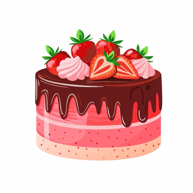 Ilustração do vetor do bolo de morango 10