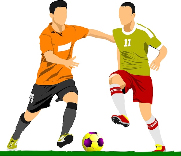 Dois Jogadores De Futebol Que Jogam No Esboço Da Ilustração Do Vetor Do Jogo  Fazem Ilustração do Vetor - Ilustração de objetivo, alvo: 119504275