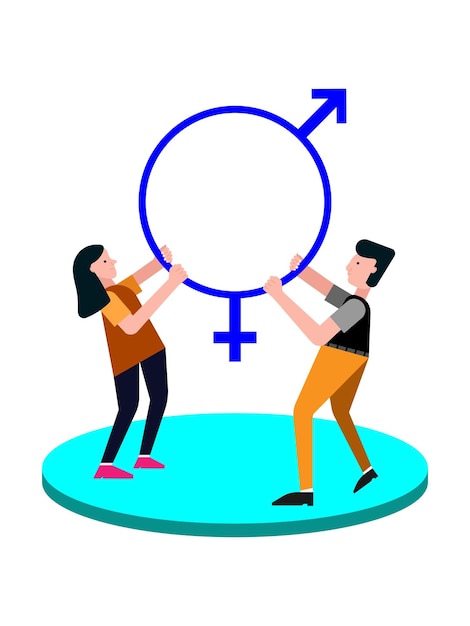 Ilustração do vetor do conceito de igualdade de género