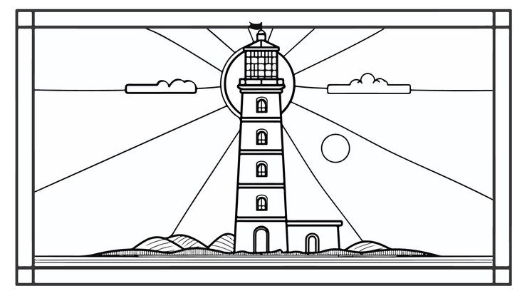 Vetor ilustração do vetor do farol náutico para navegação