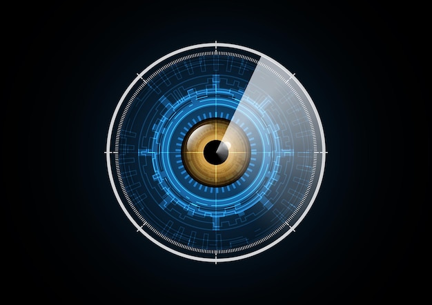 Ilustração do vetor do fundo do círculo de segurança do futuro olho abstrato da tecnologia