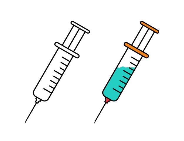 Ilustração do vetor do ícone da seringa os médicos costumam usar seringas para prevenir e tratar doenças malignas