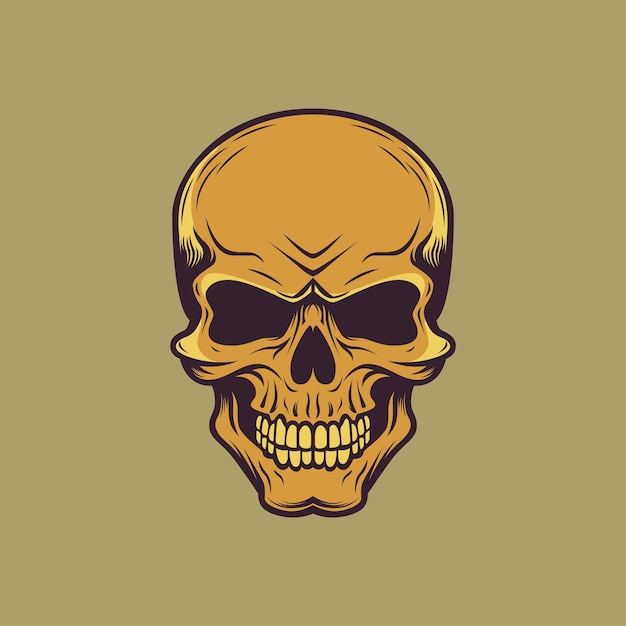 Ilustração do vetor do logotipo do crânio vintage estilo antigo