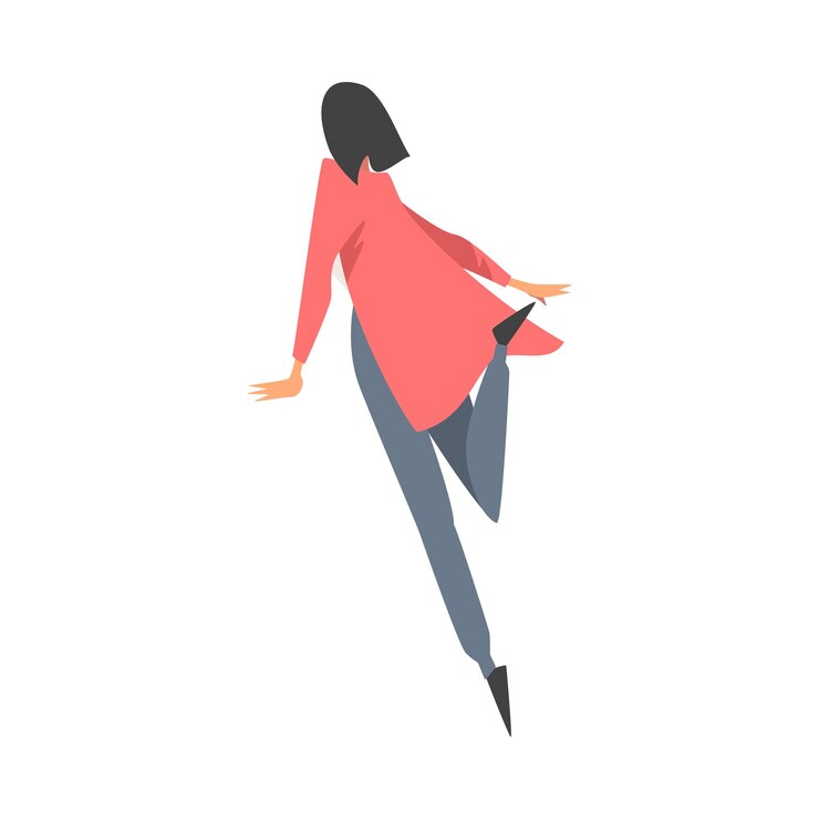 Vetor ilustração do vetor do objetivo de liderança com personagem feminino correndo para a frente