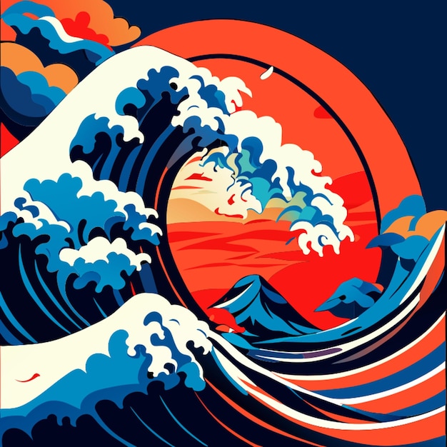 Vetor ilustração do vetor do tsunami