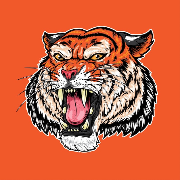 Ilustração do vetor roar do tigre