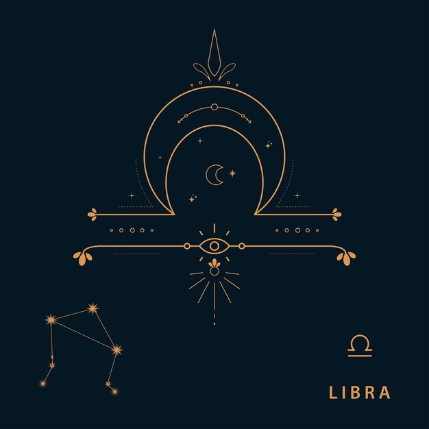 Vetor ilustração do zodíaco libra