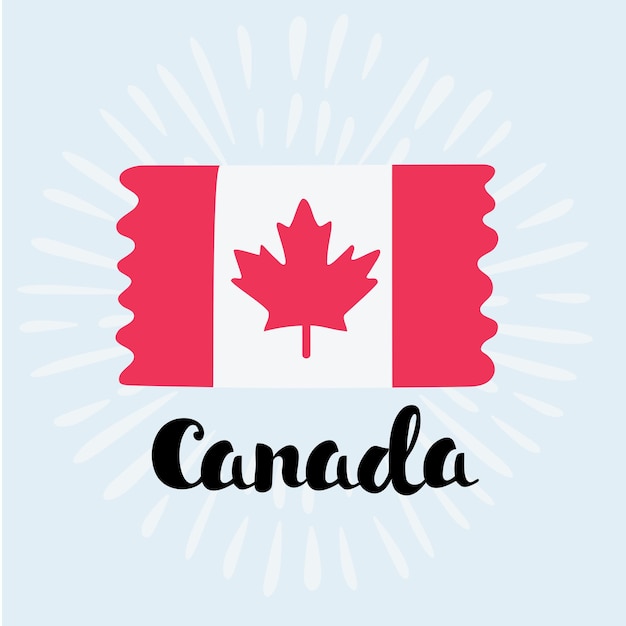 Ilustração dos desenhos animados da bandeira do canadá