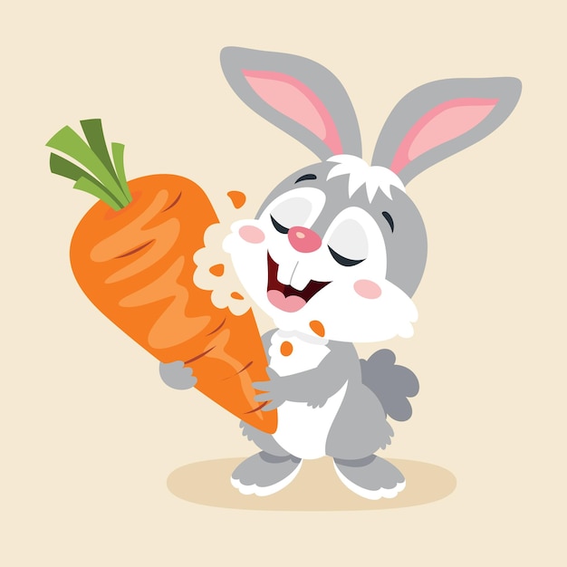 Ilustração dos desenhos animados de coelho fofo