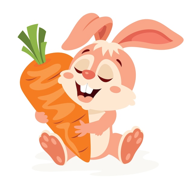 Ilustração dos desenhos animados de coelho fofo