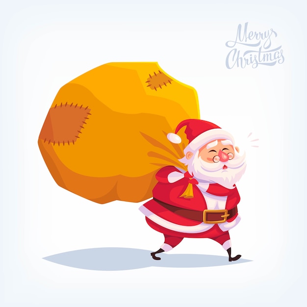 Ilustração dos desenhos animados de feliz Natal Papai Noel