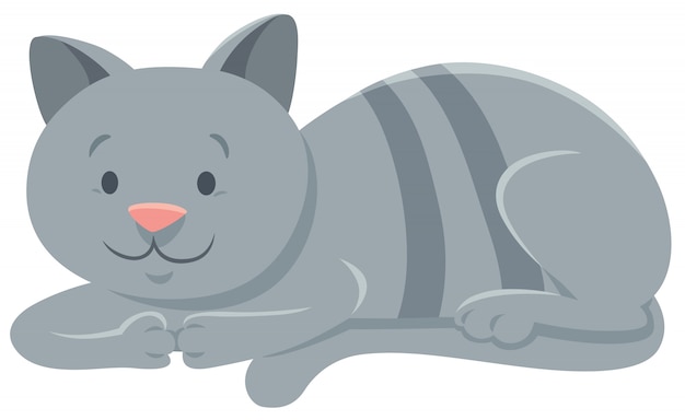 Vetor ilustração dos desenhos animados de gray cat animal character