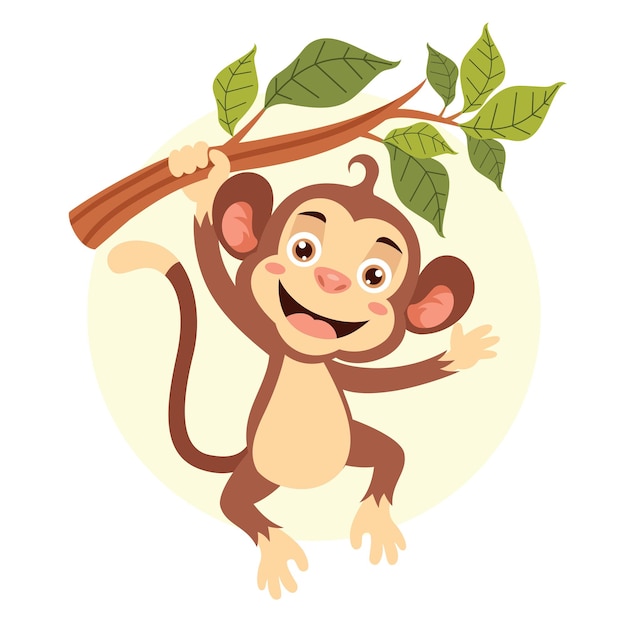 macaco travesso. personagem fofinho. ilustração vetorial colorida. estilo  de desenho animado. isolado no fundo branco. elemento de design. modelo  para seu projeto, livros, adesivos, cartões, cartazes, roupas. 2933386  Vetor no Vecteezy