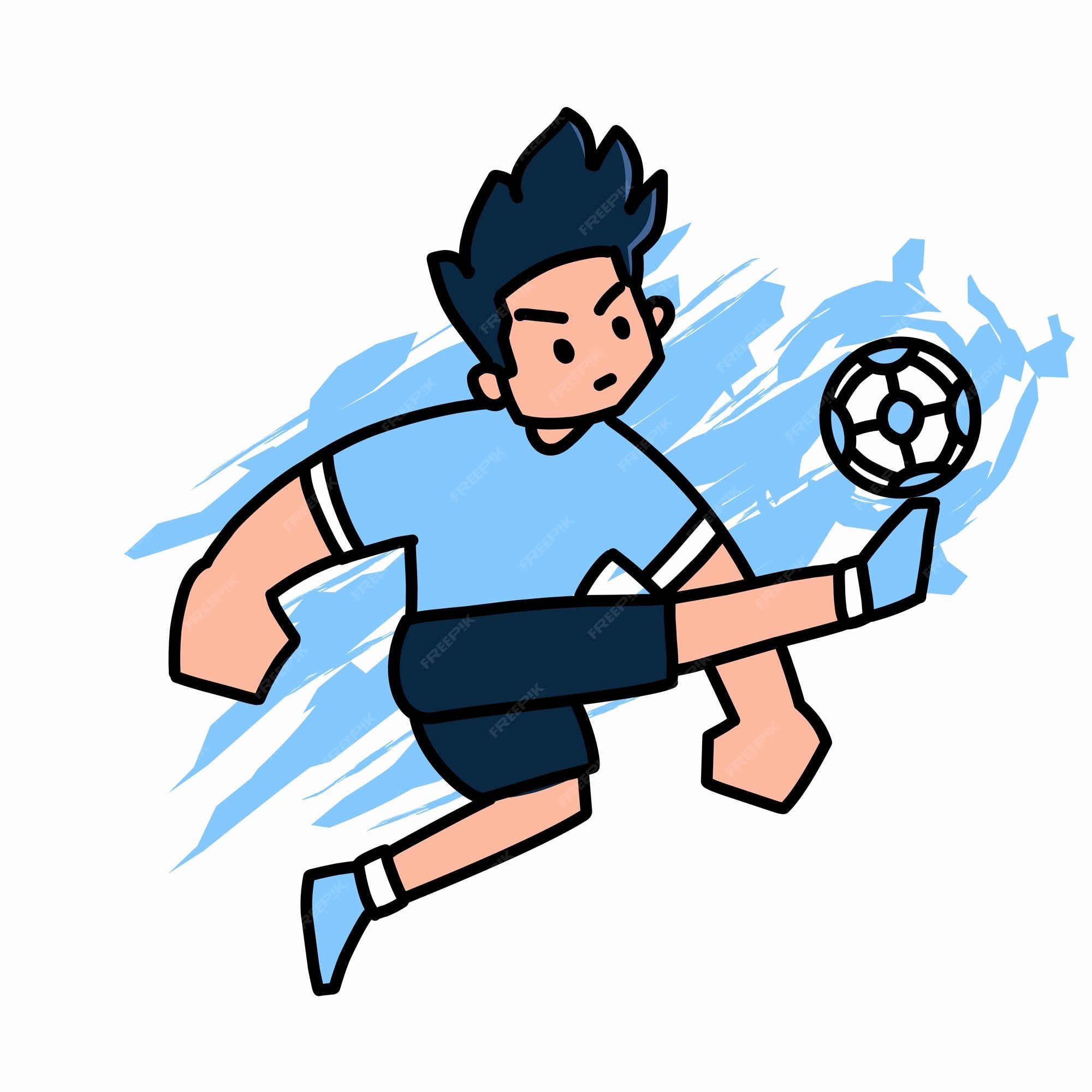 Um, Menino, Jogando, Futebol, Desenho Animado Royalty Free SVG, Cliparts,  Vetores, e Ilustrações Stock. Image 64672519