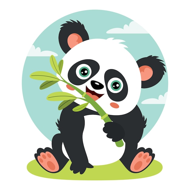 Ilustração dos desenhos animados de um panda