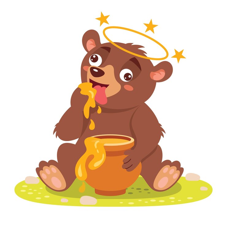 Vetor ilustração dos desenhos animados de um urso
