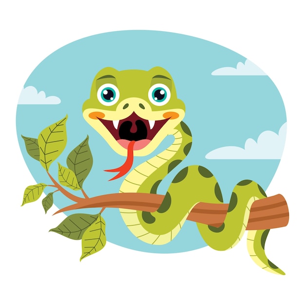 Ilustração dos desenhos animados de uma cobra