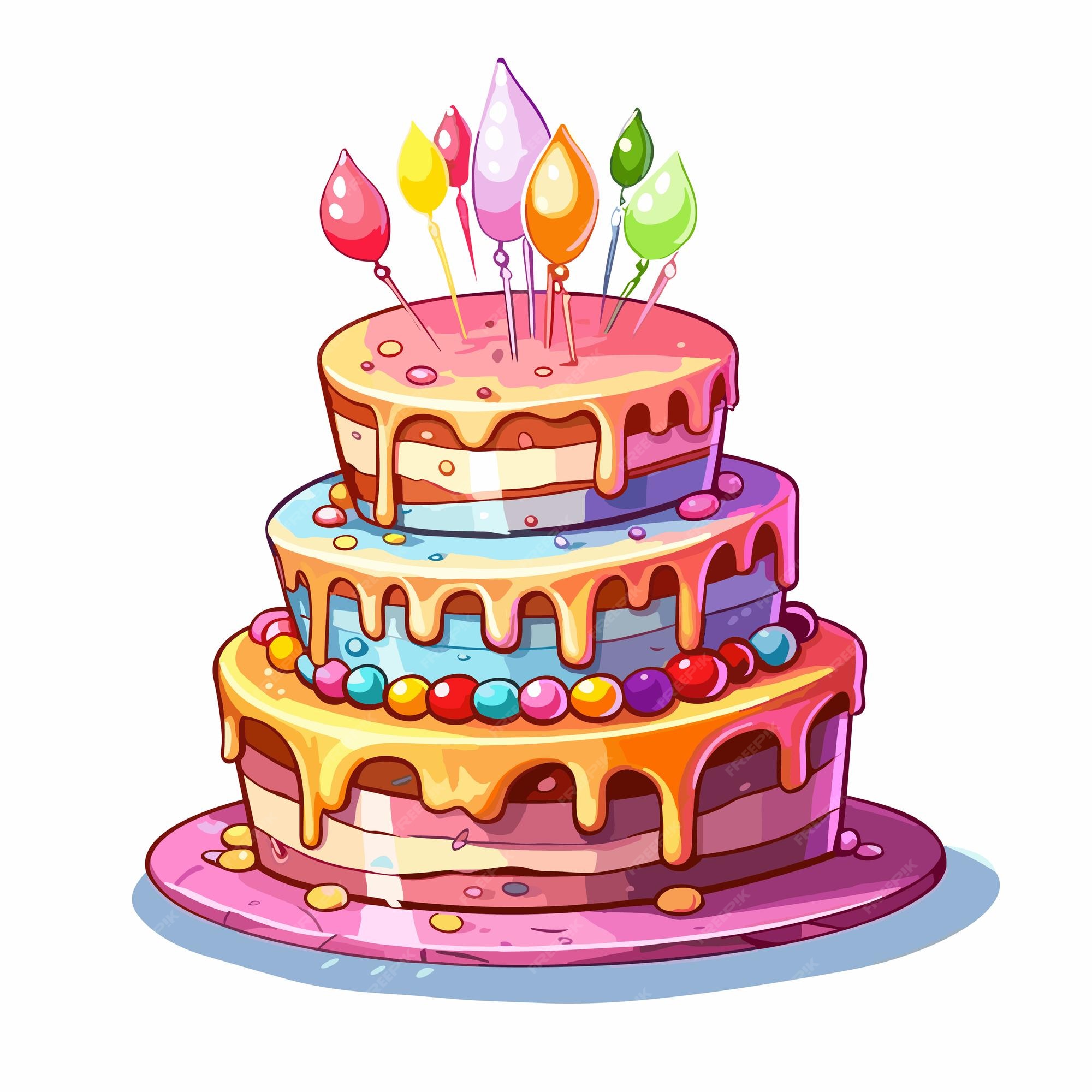 Ilustração Do Desenho Animado Do Bolo De Aniversário Ilustração do Vetor -  Ilustração de divertimento, bolo: 275027577