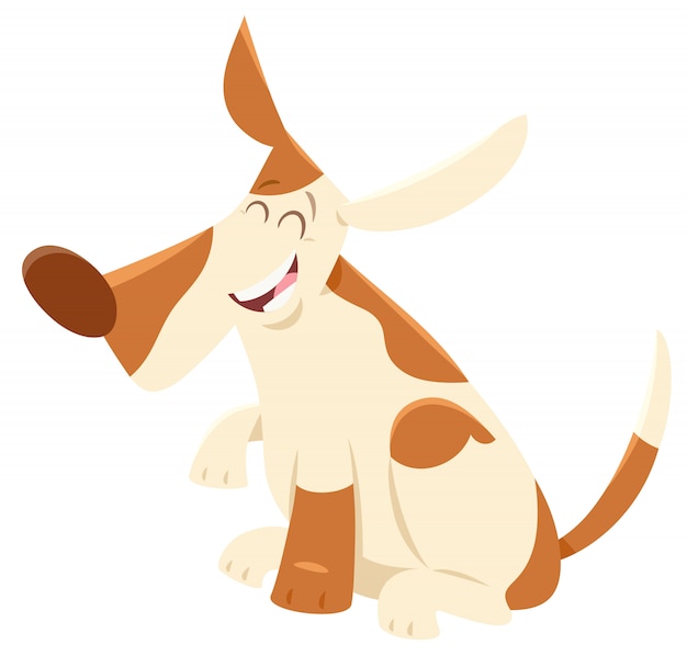 Ilustração dos desenhos animados do cão manchado feliz