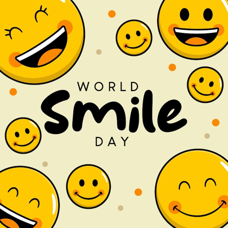Vetor ilustração dos desenhos animados do conceito de vetor do dia mundial do sorriso