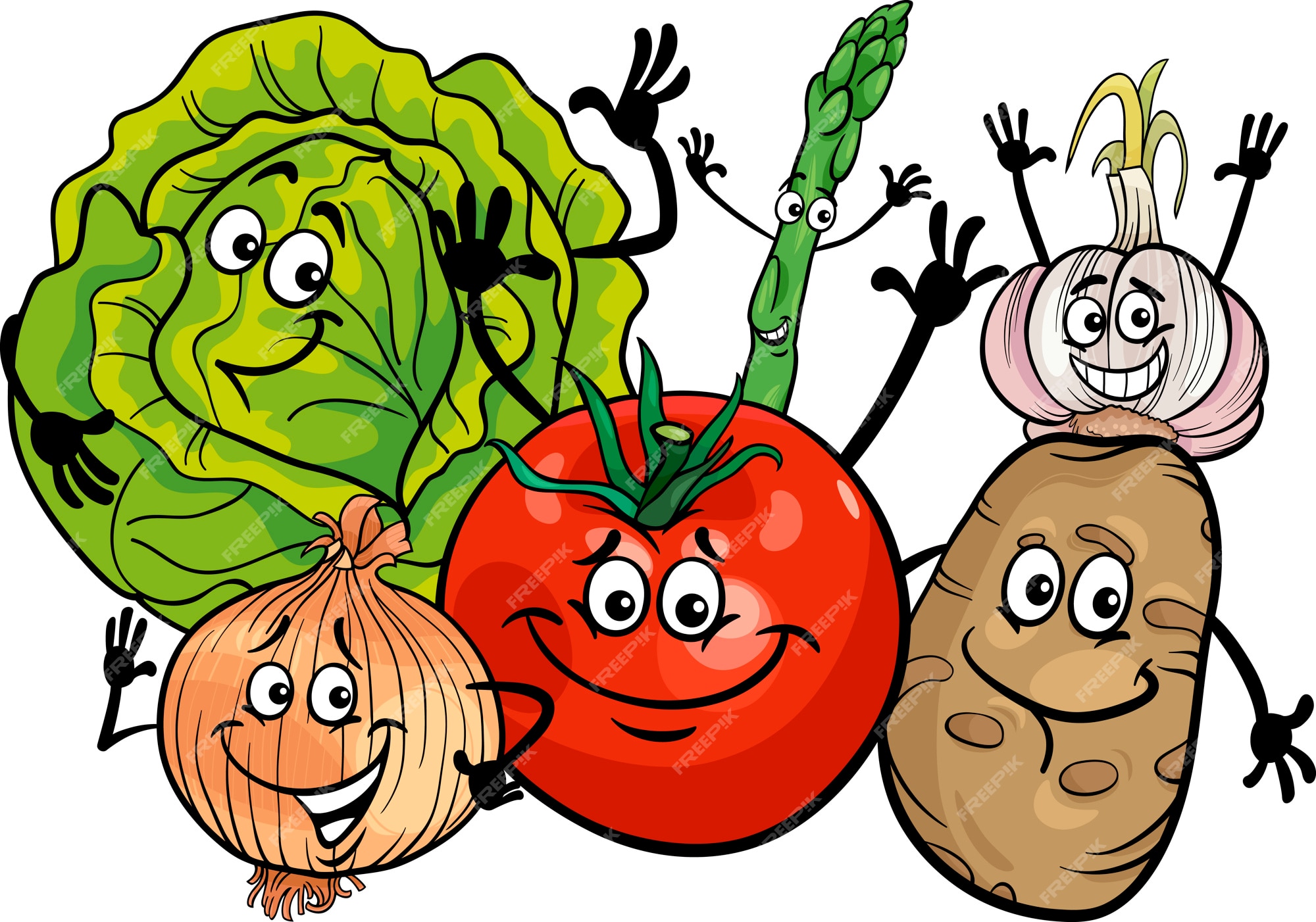 execução de vegetais ilustração de desenho animado - Stockphoto