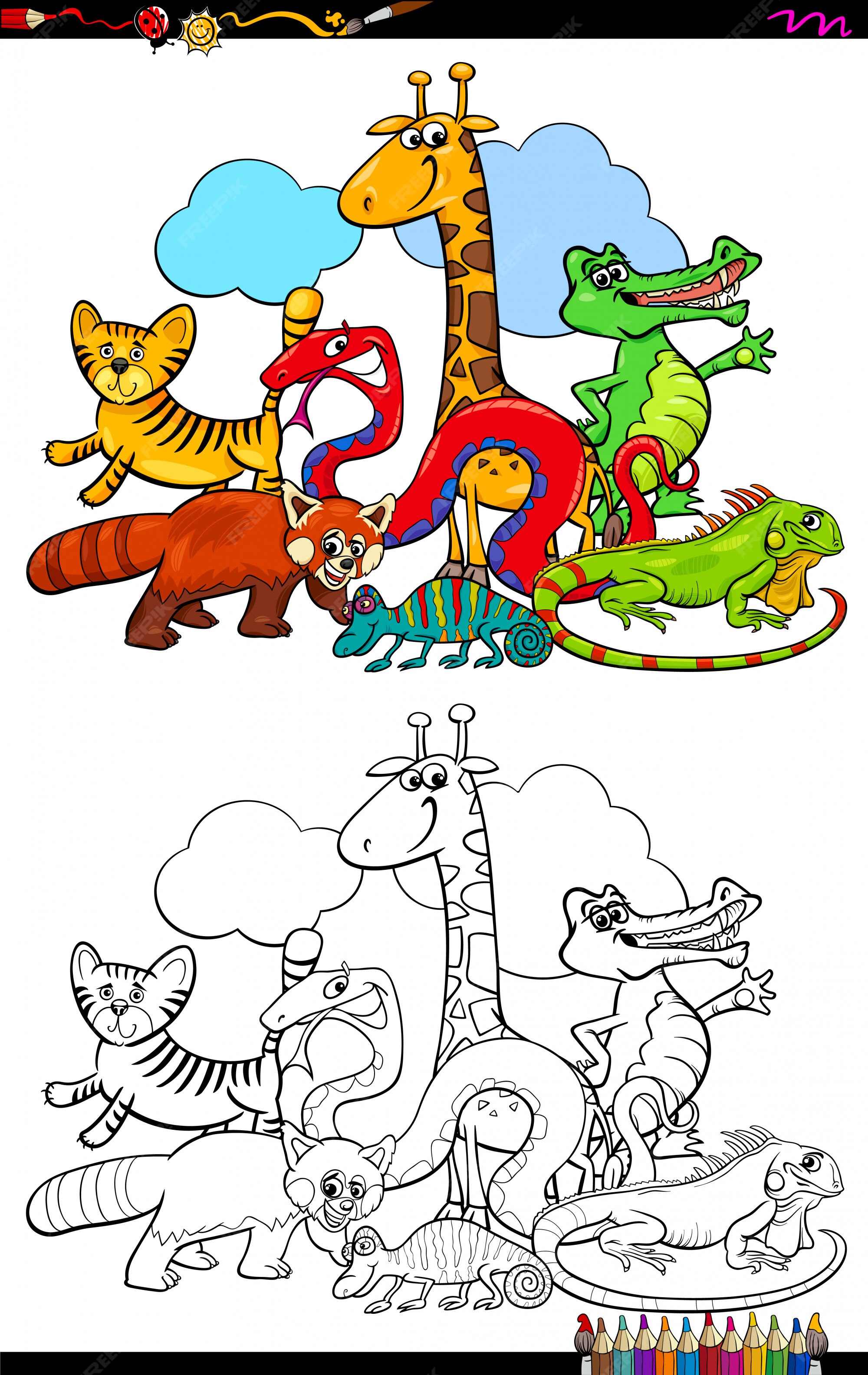 desenho de animais vetoriais para livro de colorir ou página 16124003 Vetor  no Vecteezy