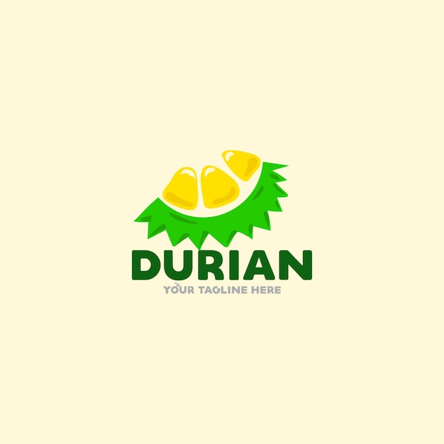 Ilustração dos desenhos animados do logotipo da fruta durian